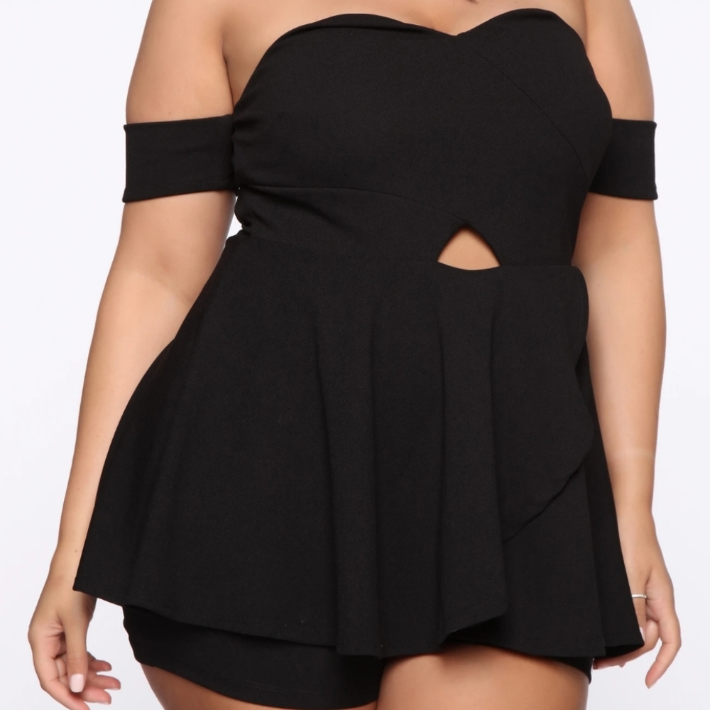 Off shoulder romper.